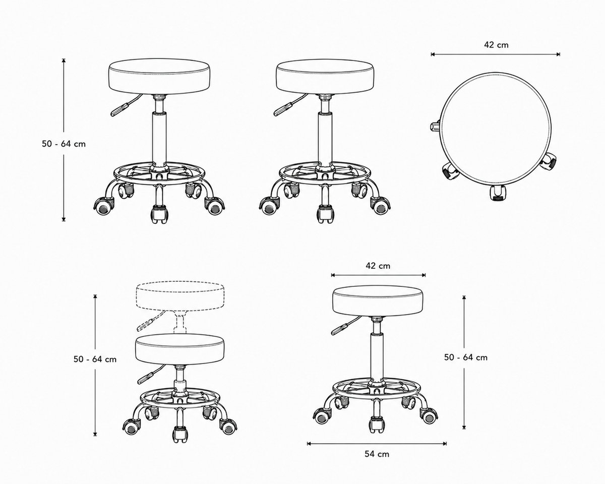 Tabouret de massage classique plan