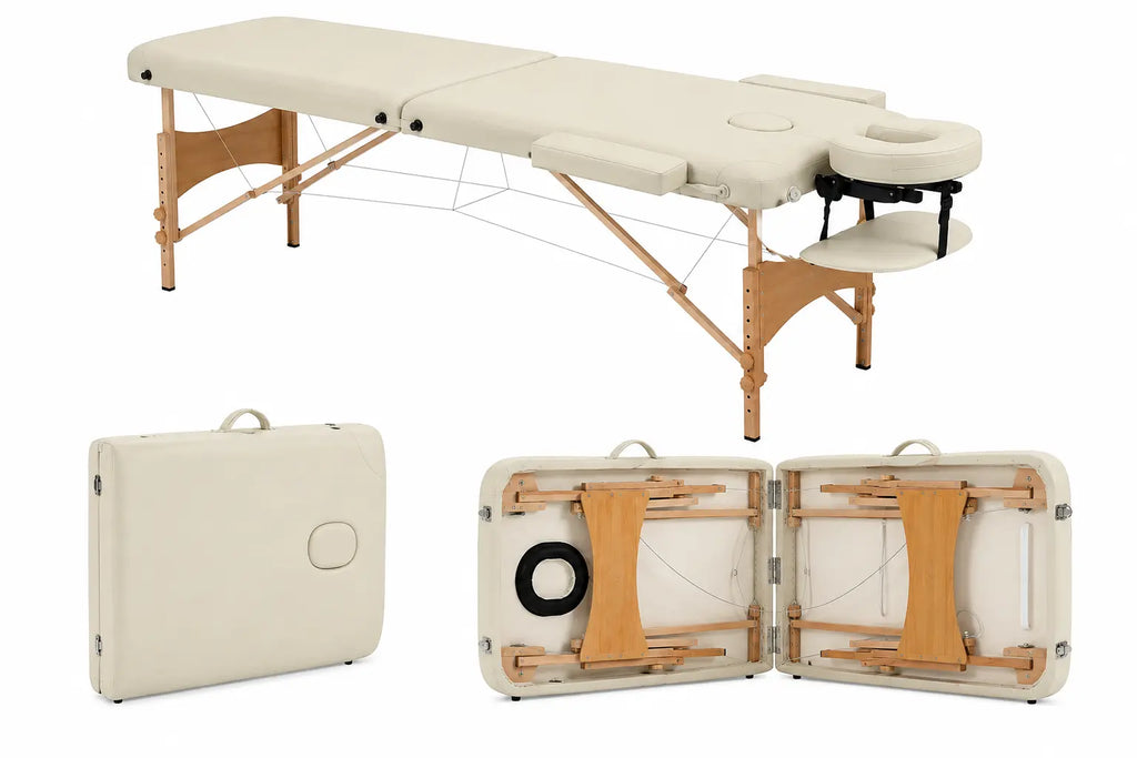 Table de massage pliante complète beige
