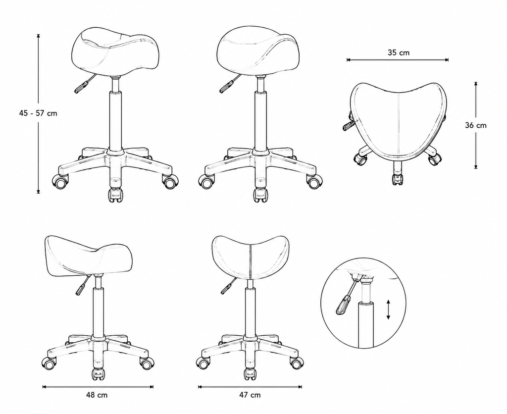 Tabouret selle de massage ergonomique plan