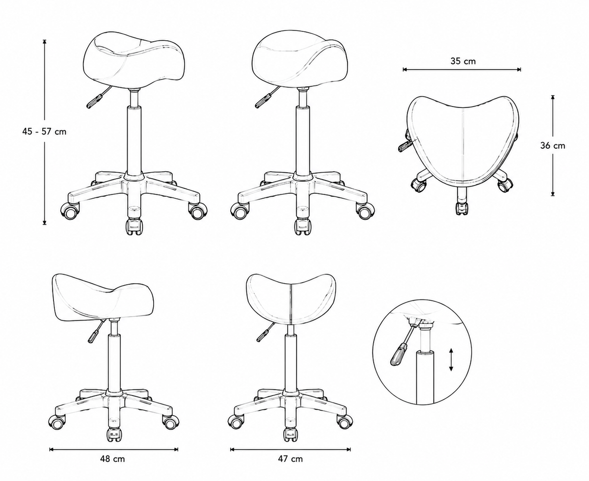 Tabouret selle de massage ergonomique plan