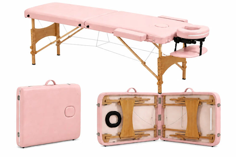 Table de massage pliante complète rose
