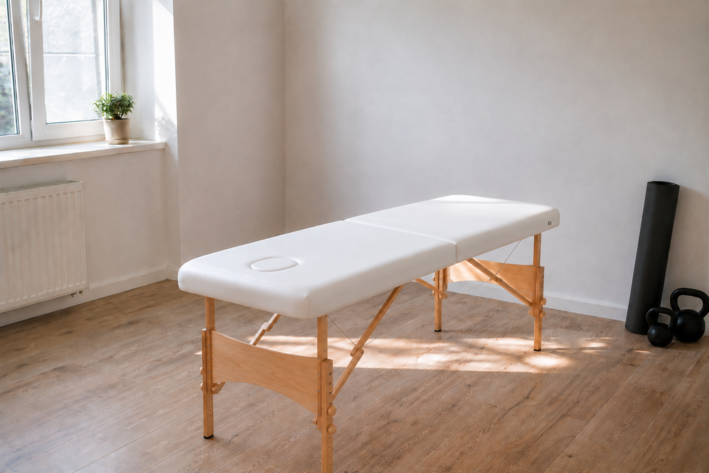 Table de massage pliante Essentiel blanche