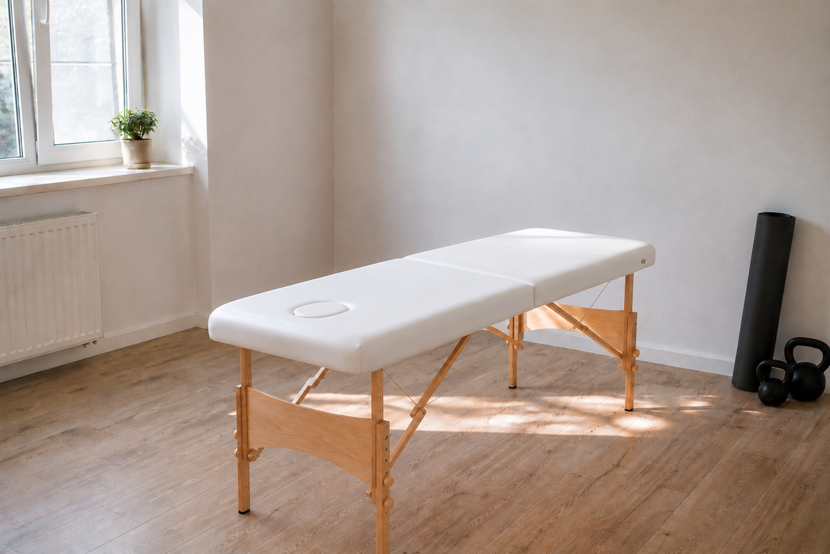 Table de massage pliante Essentiel blanche