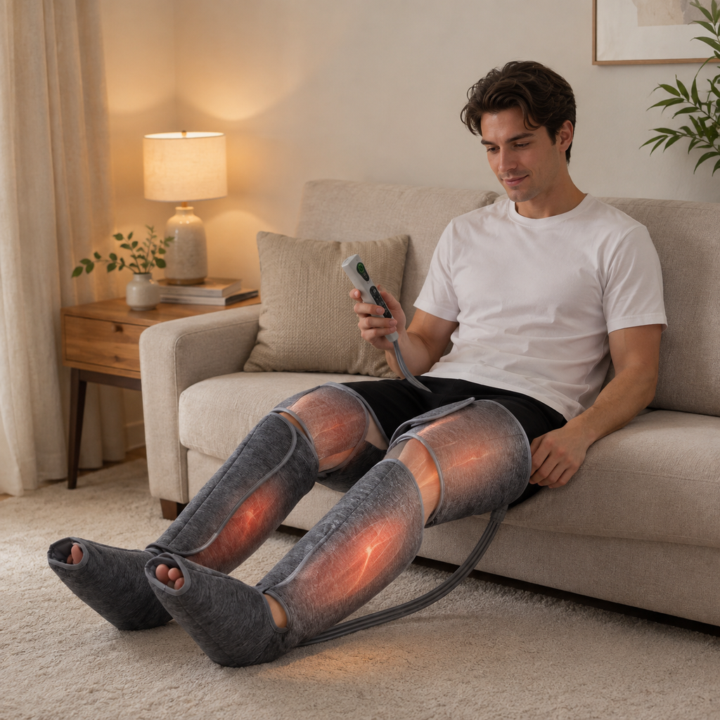 Bottes de pressothérapie avec compression et chaleur