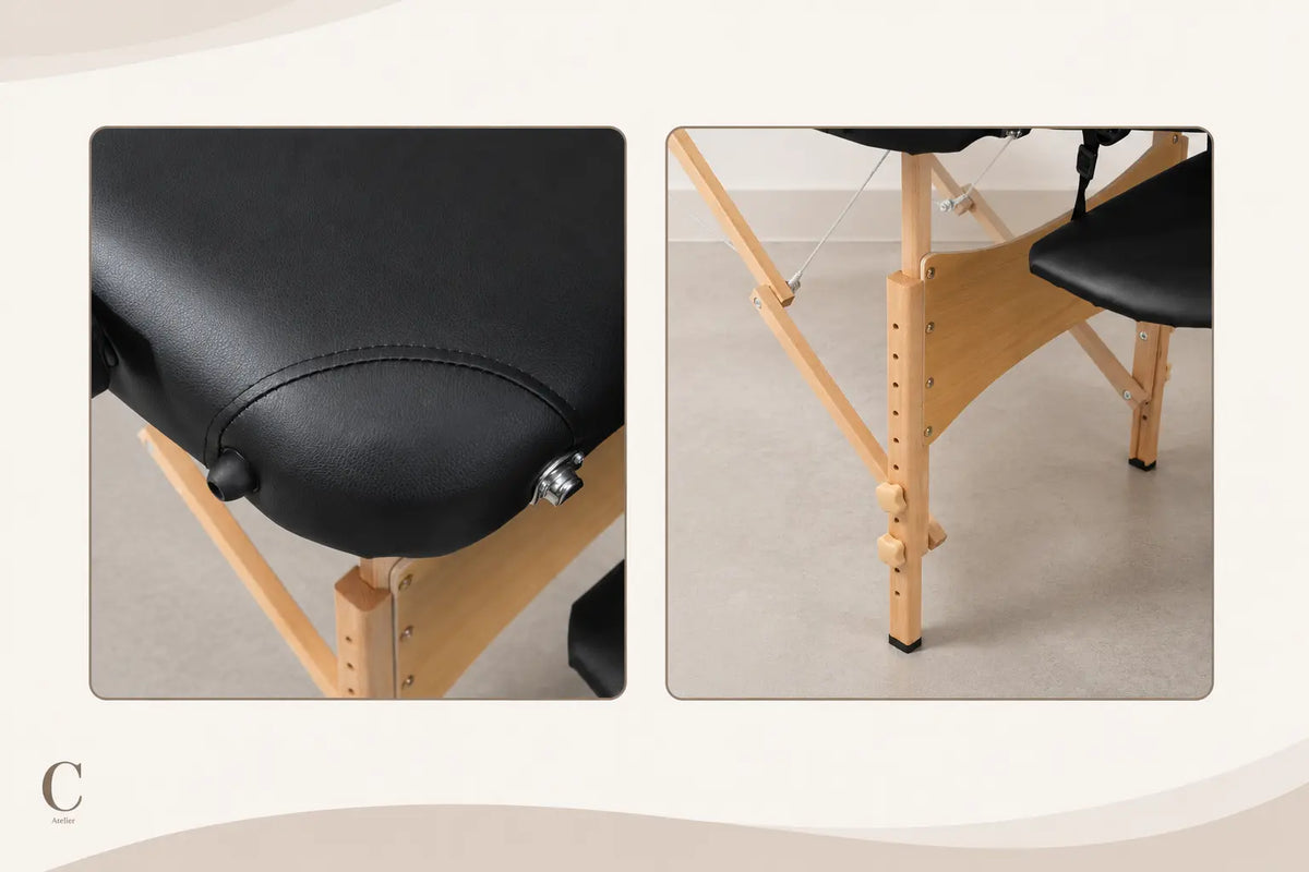Table de massage pliante complète noire