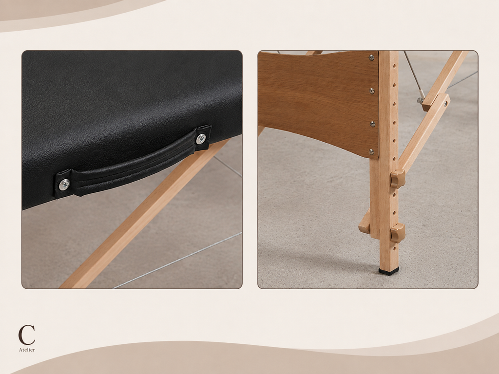 Table de massage pliante Essentiel noire