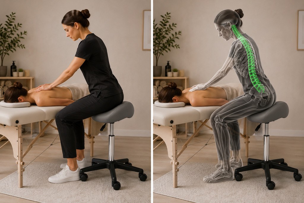 Tabouret selle de massage ergonomique gris