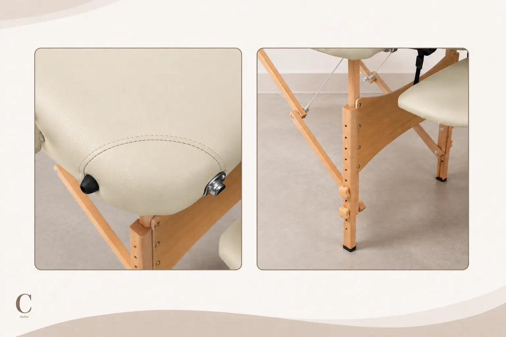 Table de massage pliante complète beige