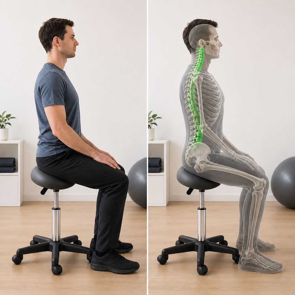 Tabouret selle de massage ergonomique noir