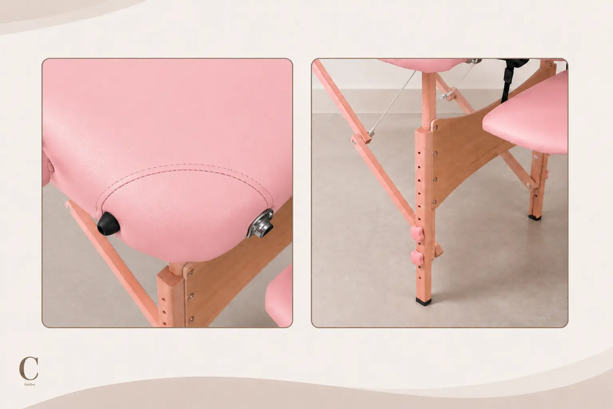 Table de massage pliante complète rose