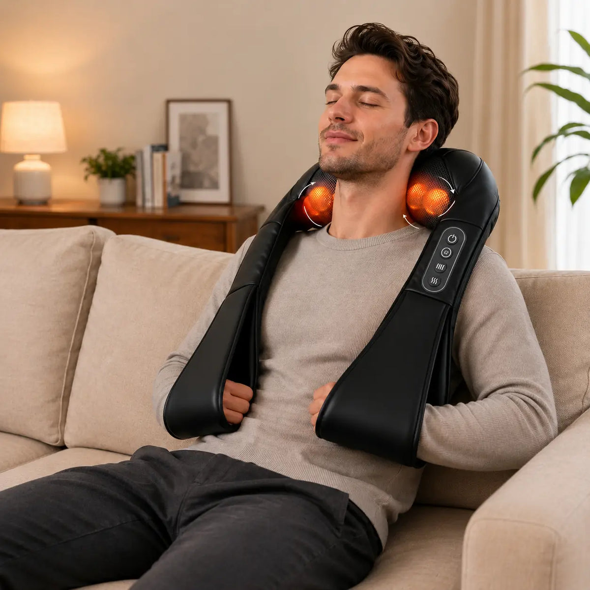 Masseur cervical chauffant – 3 modes & 3 intensités Calme Atelier
