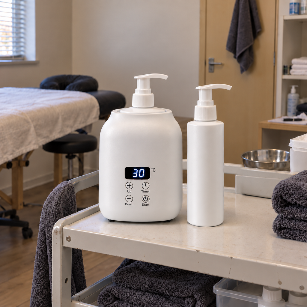 Chauffe-huile de massage avec 2 flacons Calme Atelier